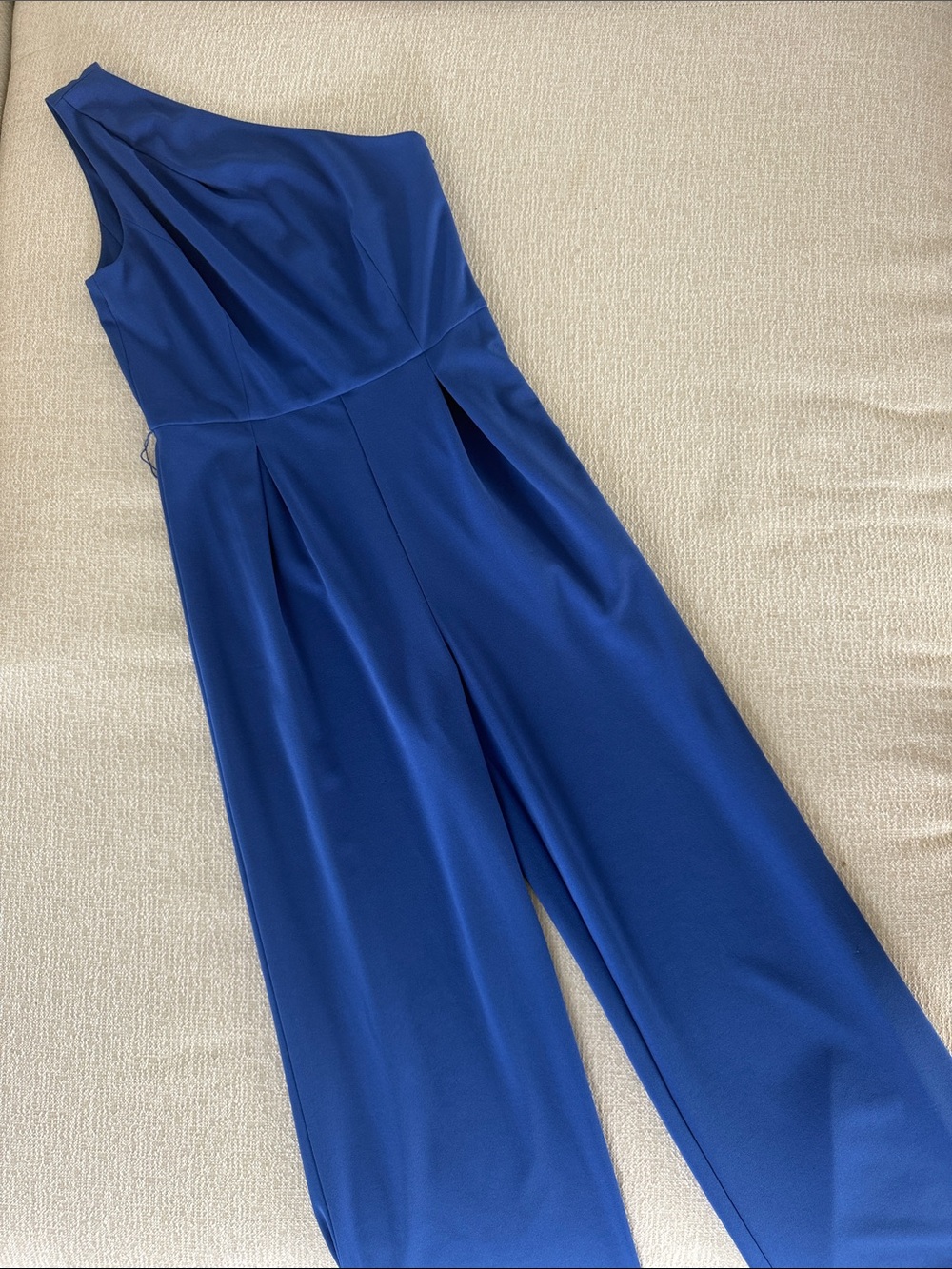 ANTONIO MELANI Cobalt Blue One-Shoulder Jumpsuit